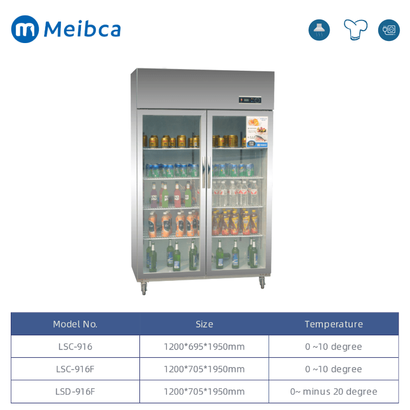 Refrigerador de barra de puerta delantera de vidrio comercial