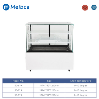 Vitrina cuadrada de vidrio para exhibición de refrigeradores