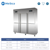 Congelador de cocina de acero inoxidable de 4 puertas